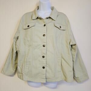 N Touch Petite Cream Button Front Jacket Size‎ PXL Women's Mature Grandmacore